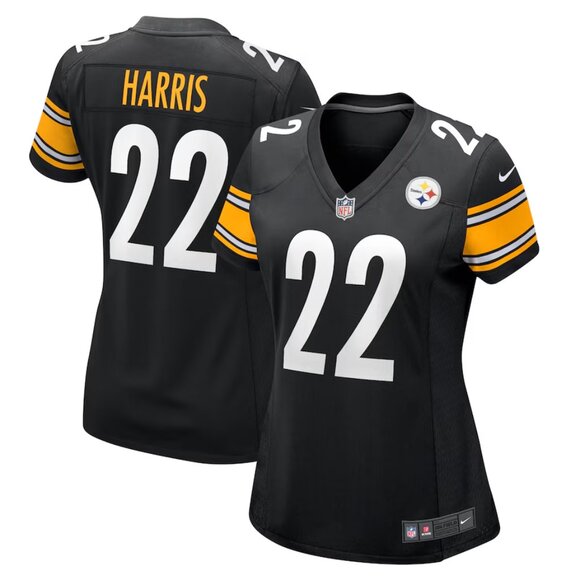 NFL Tops - Women's Pittsburgh Steelers Najee Harris Nike Black Team Game Jersey